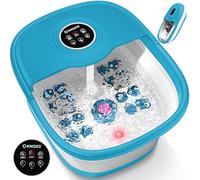 Massaggiatore plantare riscaldato, Massaggiatore plantare pieghevole con telecomando, con bolle, pietra pomice, infrarossi e timer, 16 rulli massaggianti