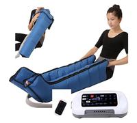 Massaggiatore Pneumatico Elettrico per Gambe e Braccia - Sistema di Compressione 6 Zone con Drenaggio Linfatico, Ideale per Circolazione e Recupero Muscolare (Blu)