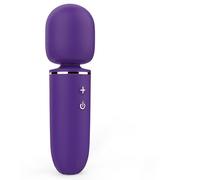 Massaggiatore portatile senza fili, ricaricabile, design con mini microfono, ricarica USB, forte impermeabile, molteplici modalità di vibrazione, per dolori muscolari e recupero sportivo (viola)