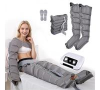 Massaggiatore Pressoterapia Gambe | Professionale Stivali 6 Cavità Pressoterapia per Casa Massaggiatore Piedi e Gambe (Grigio 2gambe+addome)