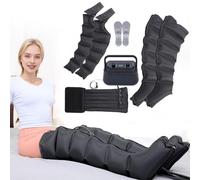 Massaggiatore pressoterapia gambe | Professionale stivali pressoterapia gambe | 6 cavità pressoterapia per casa massaggiatore piedi e gambe (nero 2 braccia + 2 gambe + addome)