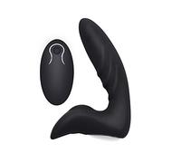 Massaggiatore Prostatico,Silicone Vibratore con 12 Modalità di Vibrazione, Morbido Vibratori per Donna e Uomo Stimolazione Clitoridea e Punto G Massaggiatore Nero