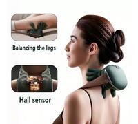 Massaggiatore riscaldante bionico, maestro di agopressione elettrica per spalle e collo, design portatile senza fili, cuscino massaggiante elettrico a impastamento 3D per tessuti profondi con regolazi