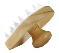 Massaggiatore Scalpo in Legno e Plastica, Spazzola Lavaggio Chioma | Struttura Manuale Sottile, Semplice da Usare, per Shampoo Delicato e Quotidiana, Formato Compatto Portatile
