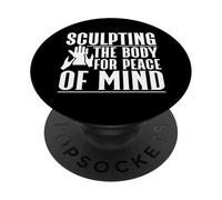 Massaggiatore scolpire il corpo per la pace della mente PopSockets PopGrip Adesivo