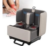 Massaggiatore Shiatsu 2 in 1 per piedi e poggiapiedi, con riscaldatore, vibrazione, impasto, compressione, muscoli stanchi e fascite plantare, beige (beige)