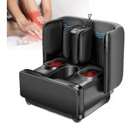 Massaggiatore Shiatsu 2 in 1 per piedi e poggiapiedi, con riscaldatore, vibrazione, impasto, compressione, muscoli stanchi e fascite plantare, beige (nero)