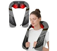 Massaggiatore Shiatsu per collo e spalle con calore, elettrico 3D, per alleviare il dolore alla schiena, alla vita e agli arti, plug-in per casa/ufficio/auto, unisex per impiegati in ufficio