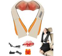 Massaggiatore Shiatsu per collo e spalle con calore, impastare tessuti profondi 3D, massaggiatore elettrico portatile con borsa per il trasporto per ufficio, casa, auto, sollievo dal dolore muscolare