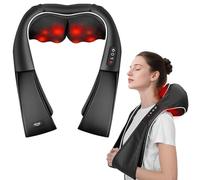 Massaggiatore Shiatsu per schiena e collo con calore, cuscino massaggiante elettrico 3D per alleviare il dolore al collo, comodo da usare a casa e ufficio, idea regalo per papà, mamma, uomini, donne