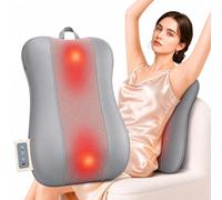 Massaggiatore Shiatsu senza fili per la schiena con calore, massaggio 4D impastante e rollio verso il basso, per alleviare il dolore ai tessuti profondi, massaggiatore portatile per la parte bassa