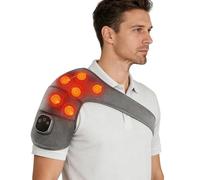 Massaggiatore Spalla Con 3 Modalità Di Massaggio, Calore, Compressione E Vibrazione, Cuscino Massaggiante Senza Fili Ricaricabile Per Dolori Muscolari