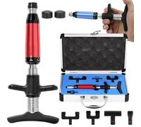 Massaggiatore Spinale, Kit di Regolazione Manuale della Colonna Vertebrale, 6 Livelli di Forza Regolabili (50-300 N), con 4 Testine di Massaggio, per Scoliosi, Colonna Toracica,Red