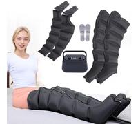 Massaggiatore stivali pressoterapia gambe braccia, professionale 6 cavità, macchina per pressoterapia circolazione, per casa, massaggiatore per piedi e gambe, braccia (nero 2 braccia + 2 gambe)