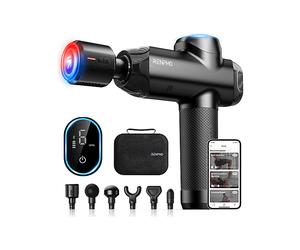 Massaggiatore termico RENPHO POWER + THERMACOOL, FUNZIONE DUAL caldo e freddo (min 8°C - max 45°C), Bluetooth, Durata batteria 4h, 6 testine incluse