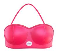Massaggiatore toracico, massaggiatore elettrico con 3 modalità, reggiseno massaggiante elettrico senza fili ricaricabile per la casa (rosso)