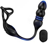 Massaggiatore, vibratore, plug anale con telecomando, 9 modalità di vibrazione, giocattoli