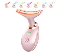 Massaggiatore viso collo a base di luce a 7 colori - Massaggiatore viso per la cura della pelle, rosa lucido