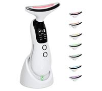 Massaggiatore viso, dispositivo di lifting facciale, anti-invecchiamento, per collo e occhi, con 7 colori, 3 modalità, cura della pelle, dispositivo antirughe per dimagrire il viso 【Bianco】