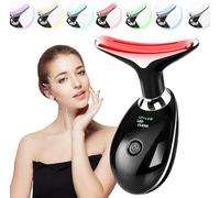 Massaggiatore viso e collo, 7 colori LED per la cura della pelle, massaggiatore facciale per ringiovanimento della pelle, lifting, tonificazione, bagliore