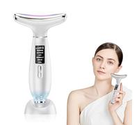 Massaggiatore Viso e Collo Antirughe Lifting Elettrico - Dispositivo di Bellezza con 6-in-1: EMS, Radiofrequenza Viso, 45°C Caldo & 5°C Freddo, Luce LED, Gua Sha, per Rassodamento Viso, Collo