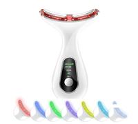 Massaggiatore Viso Elettrico Antirughe Lifting: Face Massager con 7 LED - 45°C Massaggio Viso EMS - Dispositivo di Bellezza con 3 Intensità di Vibrazione per Massaggio Rassodante Viso e Collo Interno