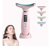 Massaggiatore Viso Lifting Elettrico Antirughe: Dispositivo di Bellezza a 5℃ del Freddo e 45℃ Terapia del Caldo - Face Massager - EMS Lifting Gua Sha Massaggio Rassodante Collo Viso (Rosa)