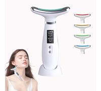 Massaggiatore Viso Lifting Elettrico Antirughe: Dispositivo di Bellezza a 5℃ del Freddo e 45℃ Terapia del Caldo - Face Massager - EMS Lifting Gua Sha Massaggio Rassodante Collo Viso (Bianco)