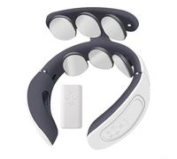 Massaggiatore wireless per collo, massaggiatore portatile senza fili a forma di U per collo e spalle con 15 livelli di intensità, terapia del calore e 4 modalità (bianco)