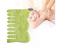Massaggiatori per collo Pettine per massaggio in pietra di giada, pettine viso per raschiare il viso Guasha, pettine per cuoio capelluto Guasha, strumento di massaggio per raschiare il gua sha,