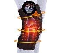 Massaggiatori per Ginocchio Benda per Ginocchio a Vibrazione Riscaldata, Benda a Compressione per Fasciatura per Coscia, Supporto per Ginocchio Benda per Ginocchio Termica con Massaggio Motorio(EU)