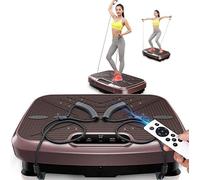 Massaggio Fitness Pedana Vibrante Casa, Corpo Dimagrante, Massaggio Shiatsu Professionale, Motore Silenzioso Ad Alta Potenza Telecomando Intelligente Corda Elastica, Marrone