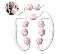 Massaggio Gambe, Massaggiatore Anticellulite, Rullo Anticellulite Massager, Rullo Massaggio Muscolare Gambe per Massaggiare i Muscoli Profondi, Rullo Massaggiante per Cellulite,9Ruote-BiancoRosa