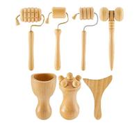 Massaggio Manuale Strumenti In Legno - 7 Pezzi Di Massaggio Manuale In Legno Per Le Gambe - Strumenti Di Massaggio Manuali A Forma Di Corpo A Forma Di Corpo Per Le Donne Per Soggiorno, Rullo Del