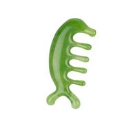 Massaggio meridiano del corpo pettine testa viso cuoio capelluto Gua Sha massaggiatore resina facciale dente largo Guasha raschiante massaggio del corpo (Color : Green-A)