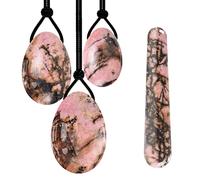 Massaggio Yoni Egg Bacchetta Yoni for donne Muscolo del pavimento pelvico Esercizio di Kegel Palla da massaggio in pietra di giada naturale, set di corde in silicone decorazione della stanza (Color :