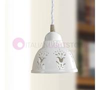 MASSERIA Mini Sospensione D.13 in Ceramica e Ottone Rustico Country