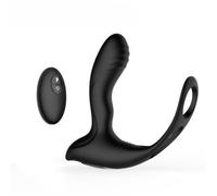 Masseur en silicone, 10 modes de vibration, masseur prostatique, masseur du point G, noir