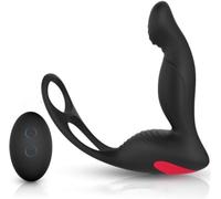 Masseur prostatique télécommandé en silicone, étanche, rechargeable, 9 niveaux d'intensité, pour le point G, masseur prostatique