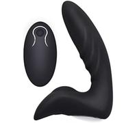 Masseur prostatique, vibromasseur en silicone, 12 modes de vibration, vibromasseur souple, stimulateur du point G, noir