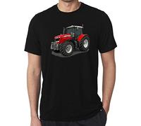 Massey Ferguson Black Graphic Tee Shirt Tractors Agriculture Farm Machine Equipment T Shirts Men Casual Cotton Bottoming