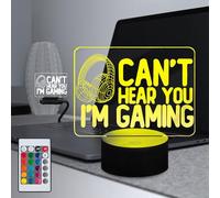 Masshomi Illusion 16 Cambio di Colore Touch Telecomando LED Luce Notturna USB Carica Non Riesco A Sentirti io sono Gaming Glow RGB Lampada Acrilica con Supporto per Game Room Boy Atmosfera Decorazione
