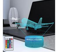 Masshomi Luce notturna 3D 16 colori che cambiano illusione USB touch telecomando aereo pilota elicottero caccia ragazzo regalo decorazione portatile soggiorno lampada vivaio bagliore con supporto