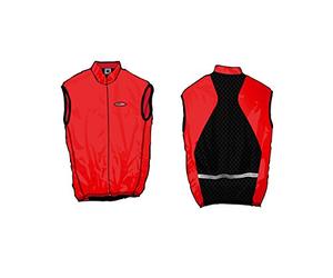 Massi microfoni, Gilet Senza Maniche da Ciclismo per Uomo, Uomo, Rosso, XXL