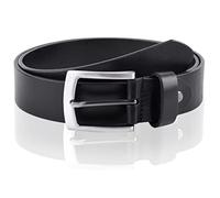 Massi Morino Cintura da uomo in pelle (3,5 cm di larghezza) in vera pelle di mucca I cintura in pelle intera incl. sacchetto regalo (115, Nero)