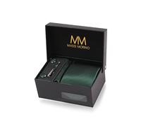 Massi Morino Cravatta con Fazzoletto da Taschino Set Uomo in emelli, Fermacravatta e Confezione Regalo - Set Cravatta Uomo per Matrimonio