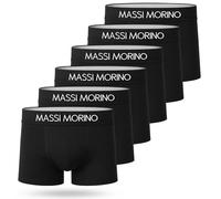 Massi Morino I Boxer Uomo in Cotone I Intimo Nero con Elastico Largo I Senza Etichetta I Traspiranti I Confezione 6 I Taglia XL