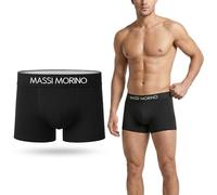 Massi Morino I Boxer Uomo in Cotone I Intimo Nero con Elastico Largo I Senza Etichetta I Traspiranti I Singolo I Taglia L