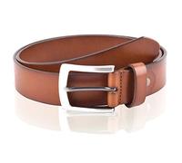 Massi Morino I Cintura Uomo in Pelle Marrone I Larghezza 3,5 cm I Pelle di Vacchetta I Con Sacchetto I 105 cm