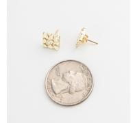 Massiccio 10K Taglio Diamante Quadrato Pepite Orecchini a Lobo Oro Giallo Tutti